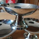 5 coupes à glace anciennes en inox