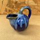 Antique alphonse mouton melon pitcher flamed ceramic blue vintage