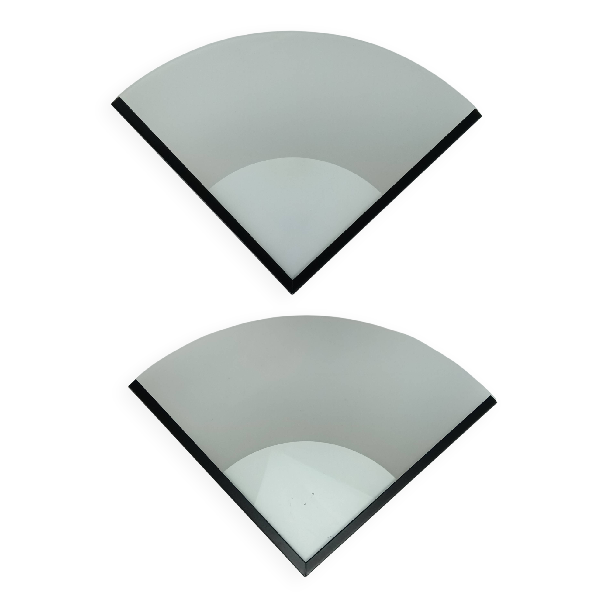 2 triangular wall lights 1980