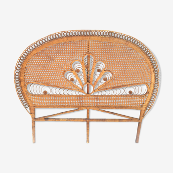 Peacock rattan bedhead