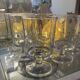 lot of vintage stemmed glasses from the 60s/70s
