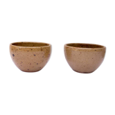 2 large feu la Berne stoneware bowls signed