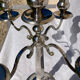Silver-plated metal chandelier with 5 arms