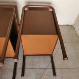 Pair of boarding school bedside tables