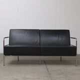 Leather & chrome sofa by Gunilla Allard, Sweden 1994