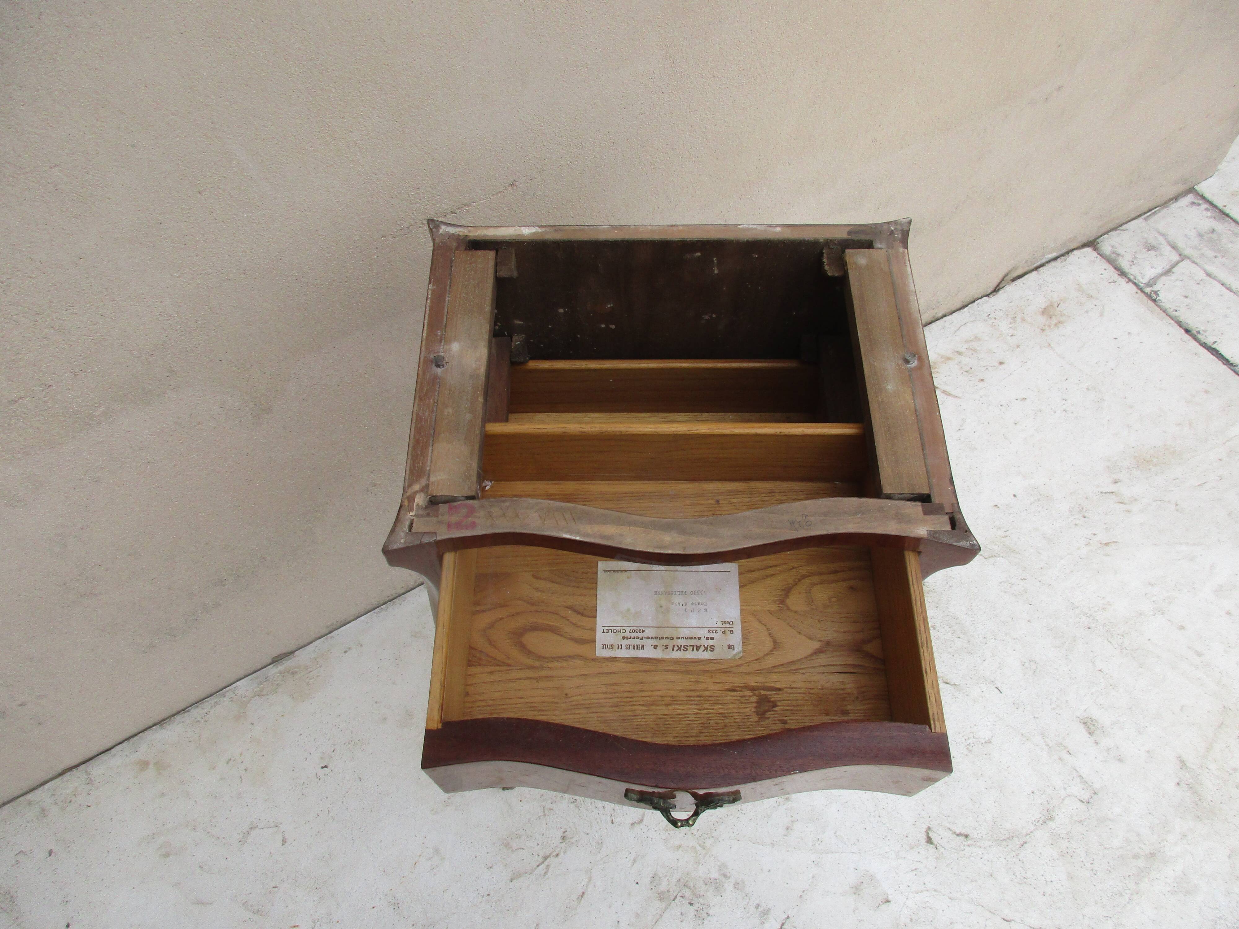 Bedside in Louis XV style marquetry