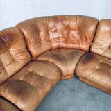 Mid-Century Modern Italian Leather Sectional Sofa by Ipe, Italy, 1970s, Set of 5