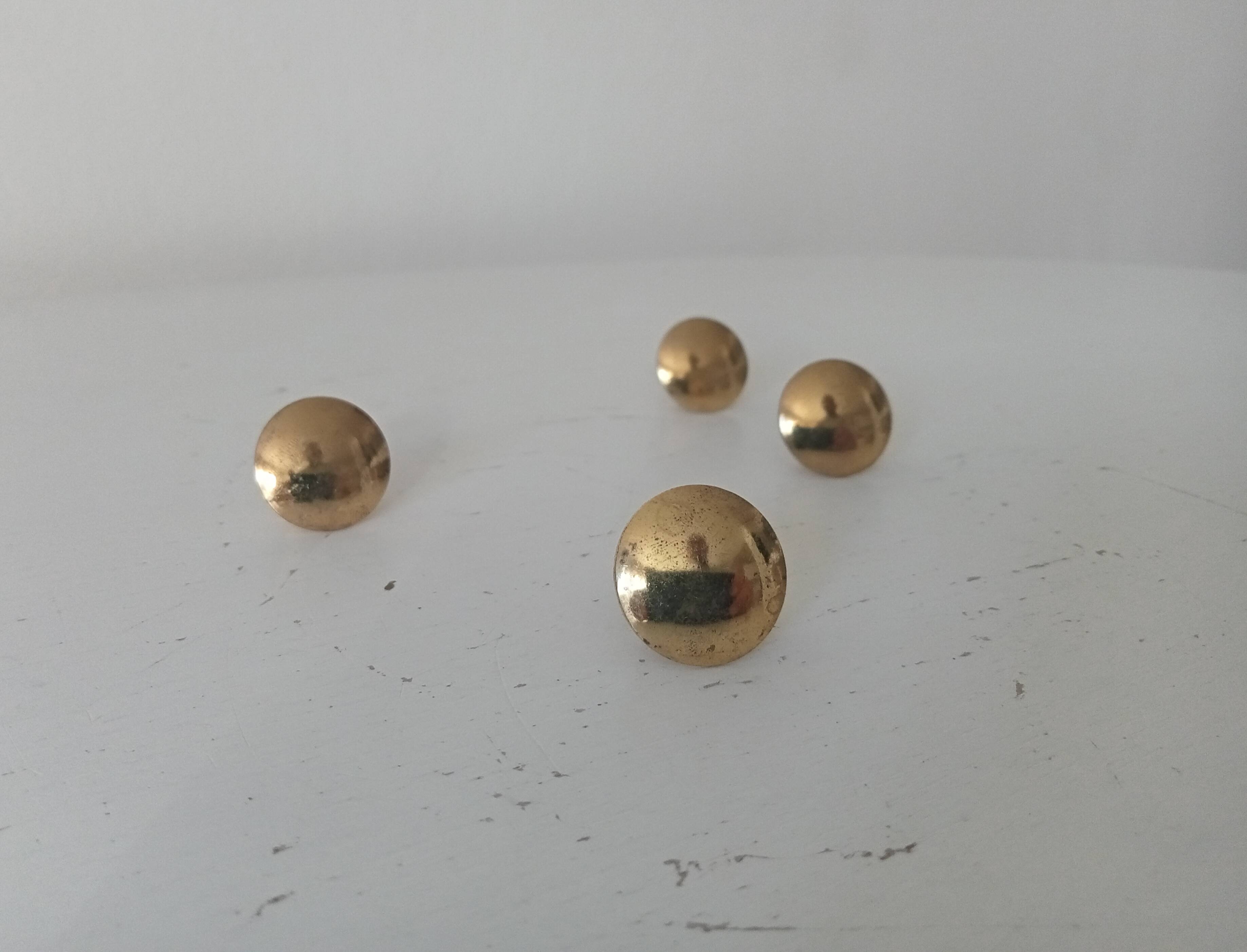Pair of vintage brass "lens" knobs/furniture handles