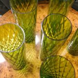 Emerald crystal glass 1970 faceted, very good condition 19x6