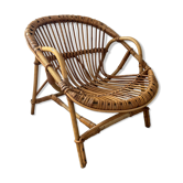 Children's armchair rattan shell from the 70s