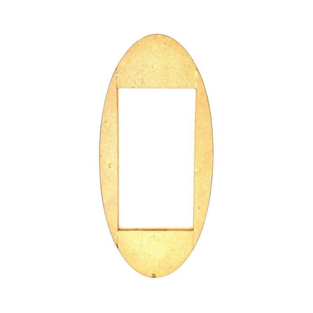 Miroir mural ovale vintage en laiton, Italie années 1950