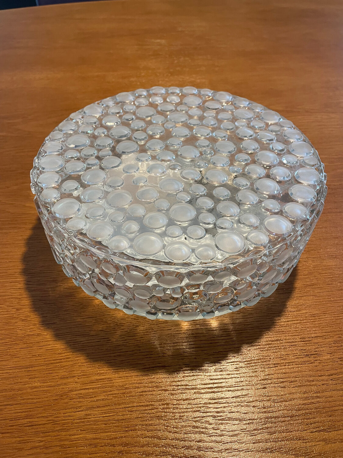 Pressed glass ceiling light, 1970