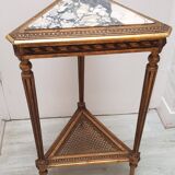 Sellette Napoléon 3 bois doré marbre cannage