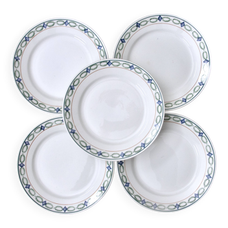 Antique ironstone plates from St Amand with a garland