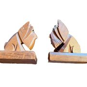 Vintage carved wooden bookends – Scottish Terrier dogs