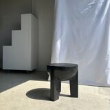 Monoxyl sofa end in black mango tree tripod half-sphere tray h:45 d:44