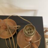Pair of turned wooden lamp bases from the 60s