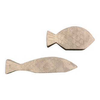 Pair of concrete fish