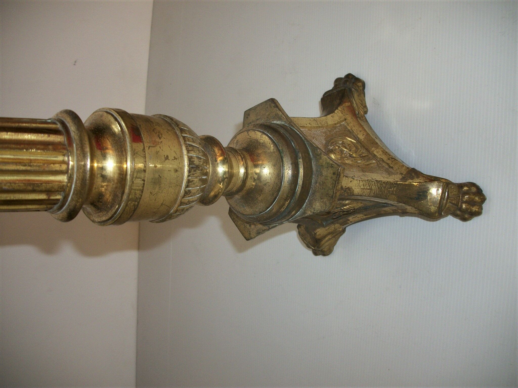 Brass church candle pique