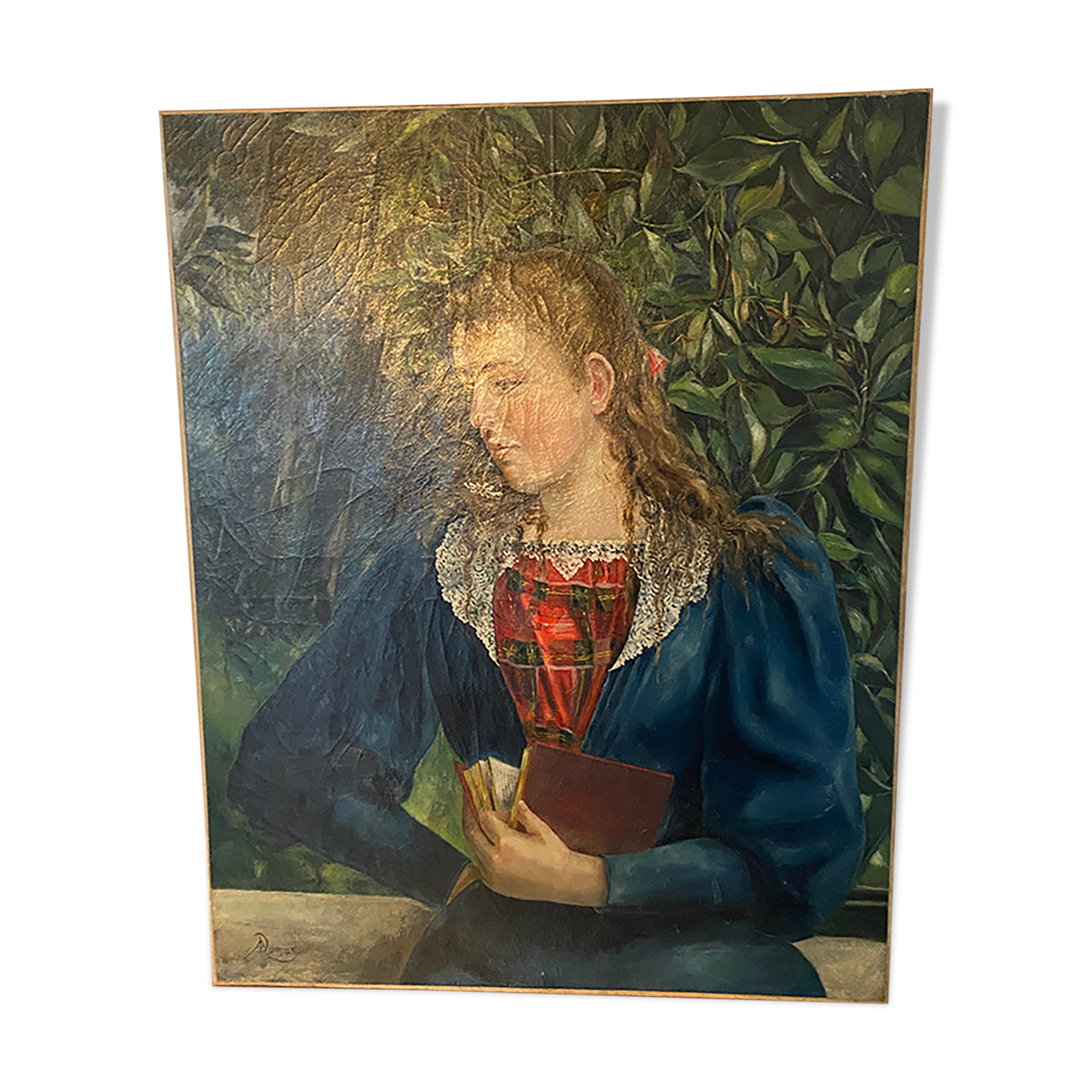 Old portrait signed Dumas