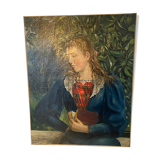 Old portrait signed Dumas