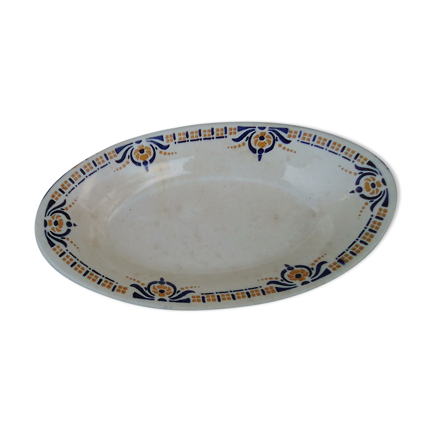 Ravier hollow oval earthenware H B C Choisy le roi model Olga L 25 cm