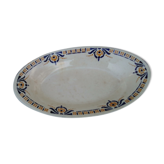 Ravier hollow oval earthenware H B C Choisy le roi model Olga L 25 cm