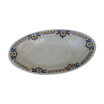 Ravier ovale creux en faïence H B C Choisy le roi modèle Olga L 25 cm