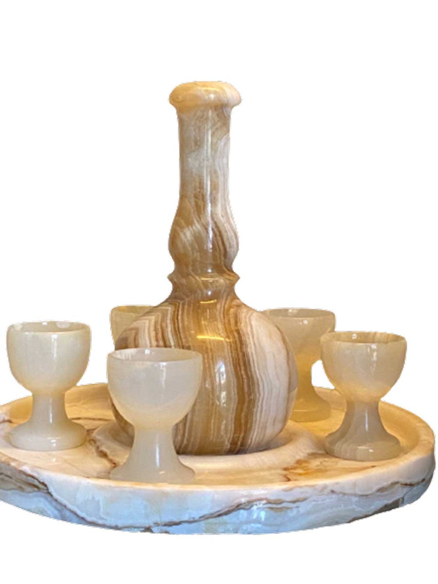 Alabaster liqueur service