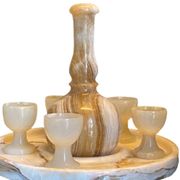 Alabaster liqueur service