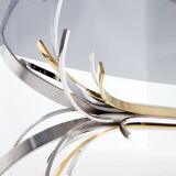 Maria Pergay steel and brass dining table Gerbe 1970