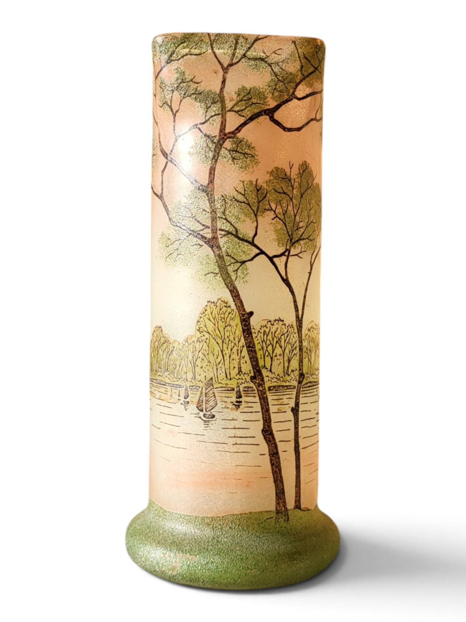 Vase en verre émaillé Legras