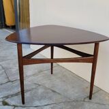 Scandinavian teak tripod coffee table 1960s