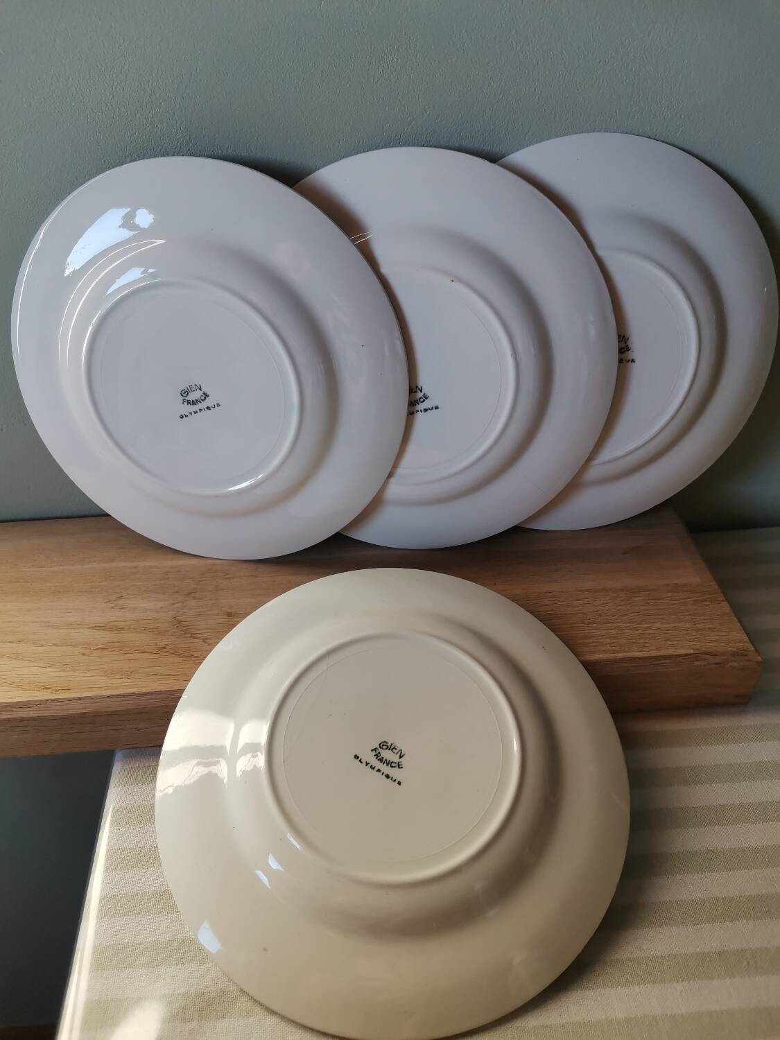 Set of 4 vintage plates Gien France Olympic pattern