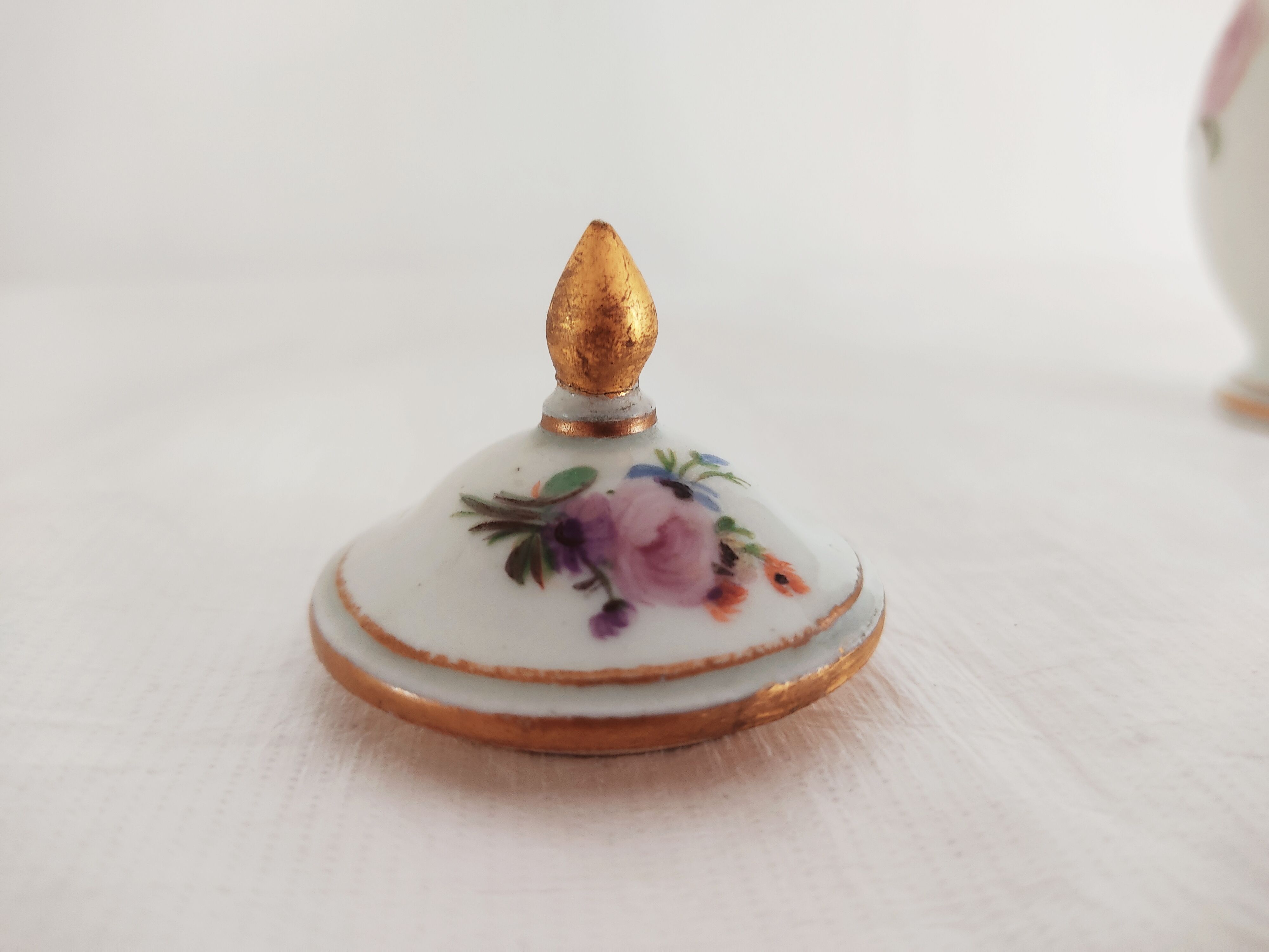 Small flower porcelain teapot, late 19th