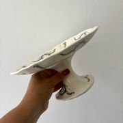 Compote dish or antique footed plate in ironstone - Villey de Longc