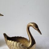 Trio of zoomorphic brass swan empty pockets