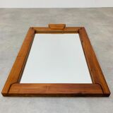 Brutalist elm mirror 70s, solid wood