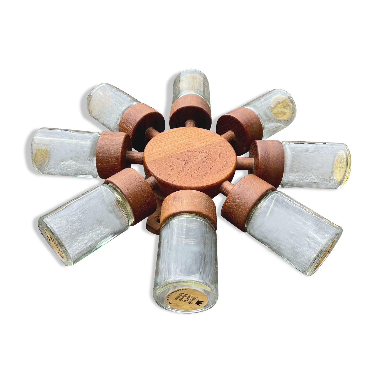 Vintage Danish Spice Wheel in Scandinavian Teak Digsmed Kitchen Danmark Furniture