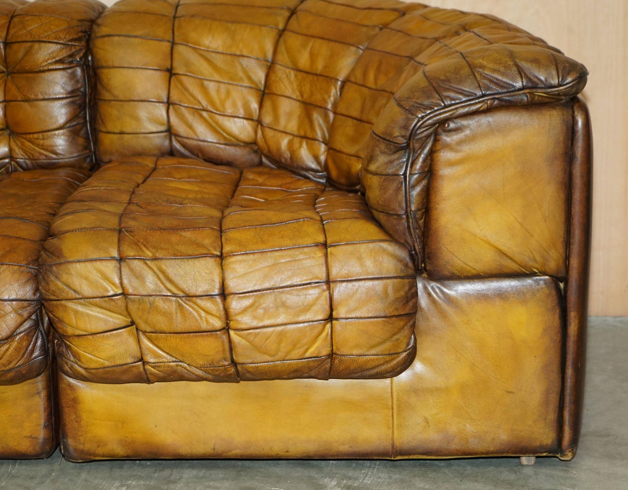 Canapé d'angle modulaire vintage cuir De Sede DS-11