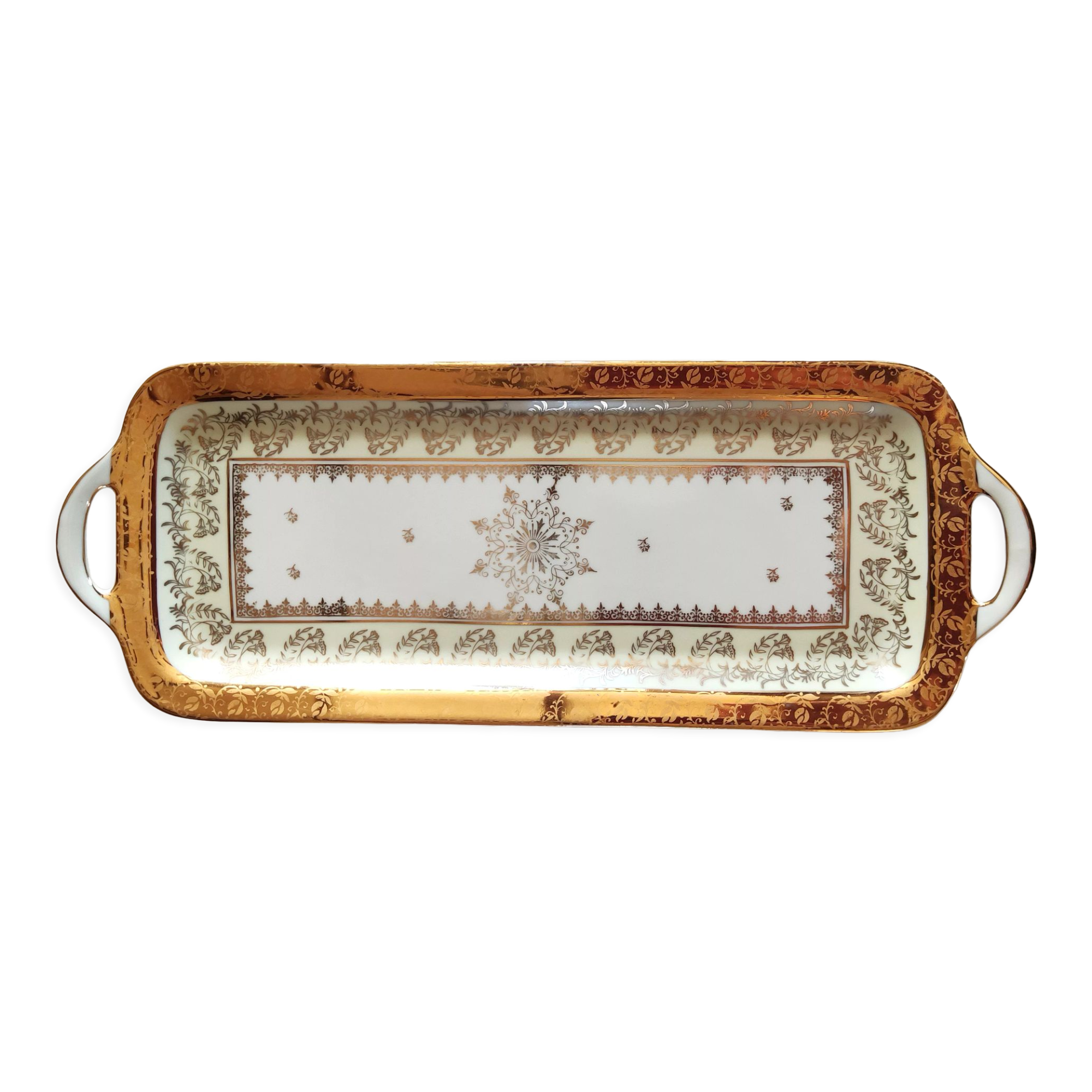Rectangular porcelain cake dish B and C / Limoges
