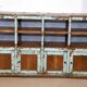 Old Burmese teak craft furniture with original blue patina