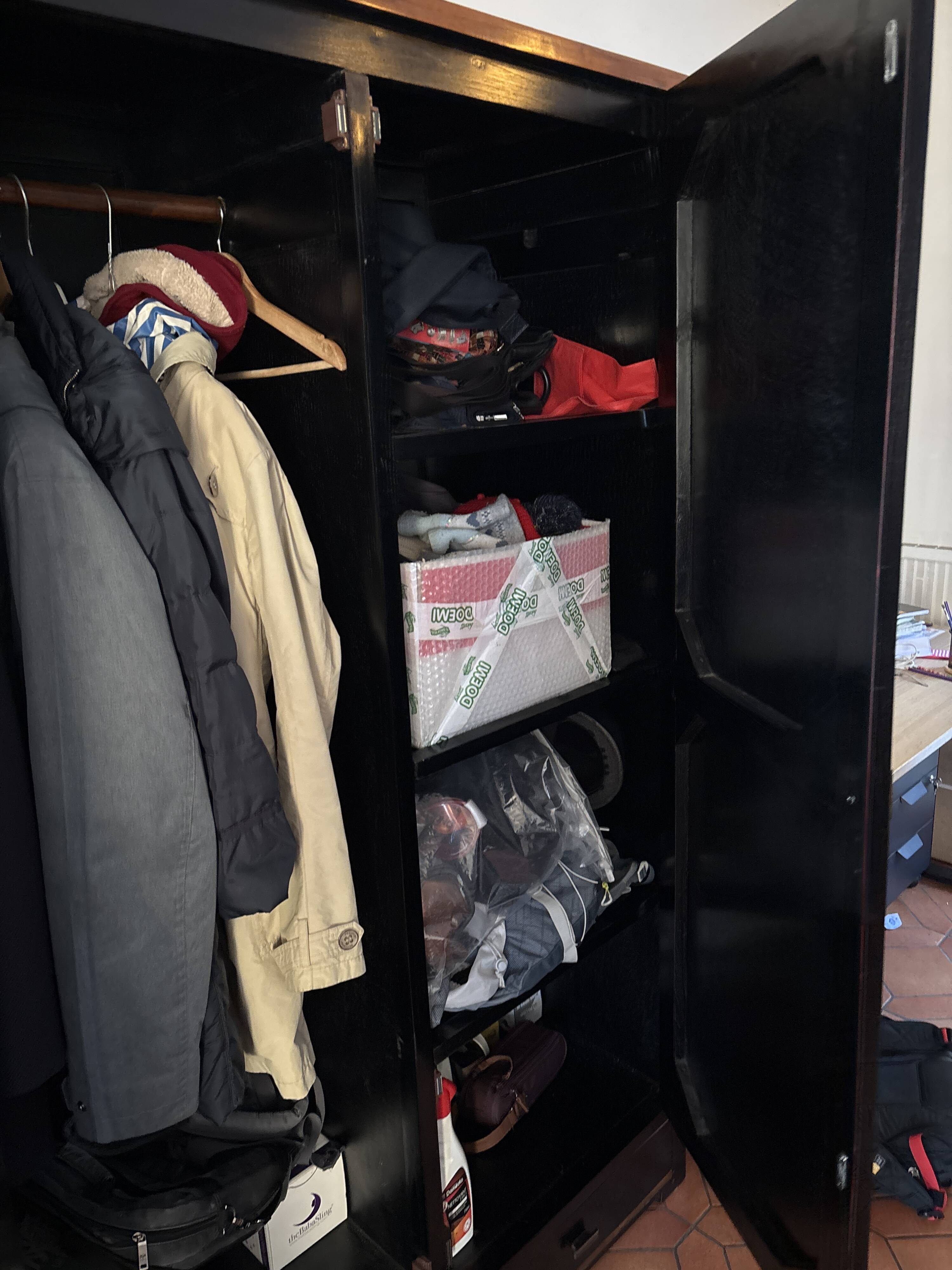 Exotic solid wood wardrobe