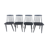 Set 4 chaises scandinave "J77" par Folke Pålsson années 60