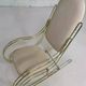60s rocking chair in brass and ecru imitation leather