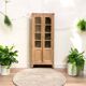 Armoire parisienne vitrée en bois brut, 1940
