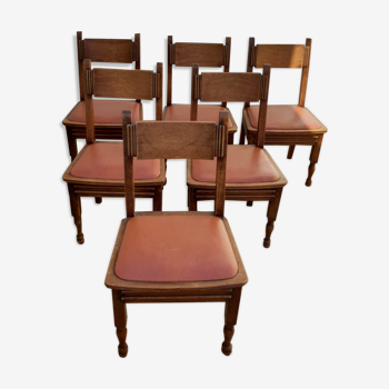 Series of 6 art deco chairs