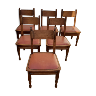 Série de 6 chaises art déco