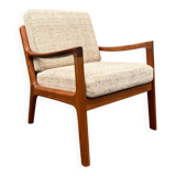 Fauteuil Senator en laine beige teck par Ole Wanscher pour Cado