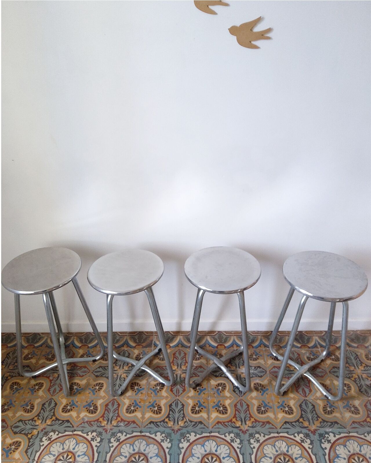 Set of 4 vintage habitat stools